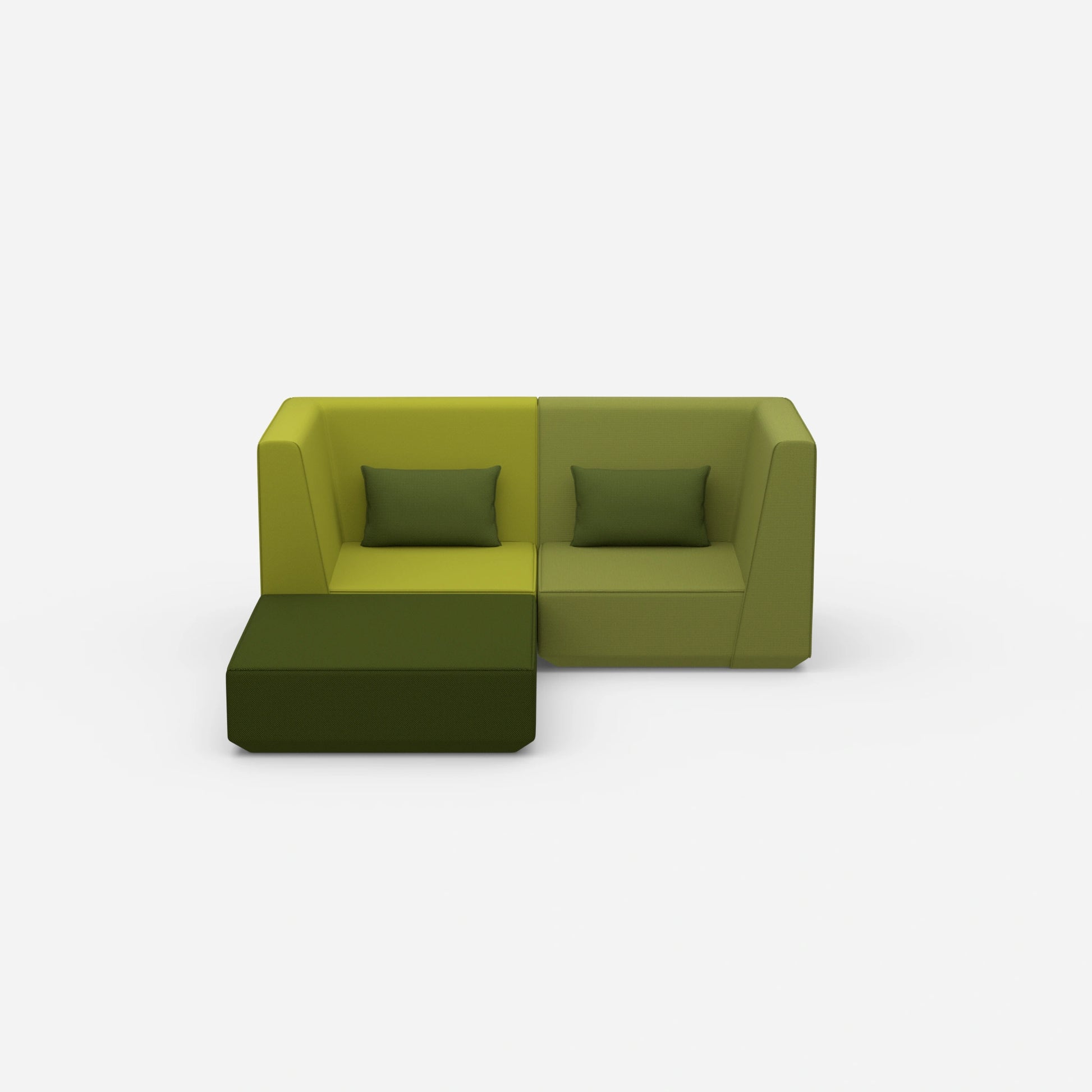 Modulares Ecksofa für kleine Räume von vorne