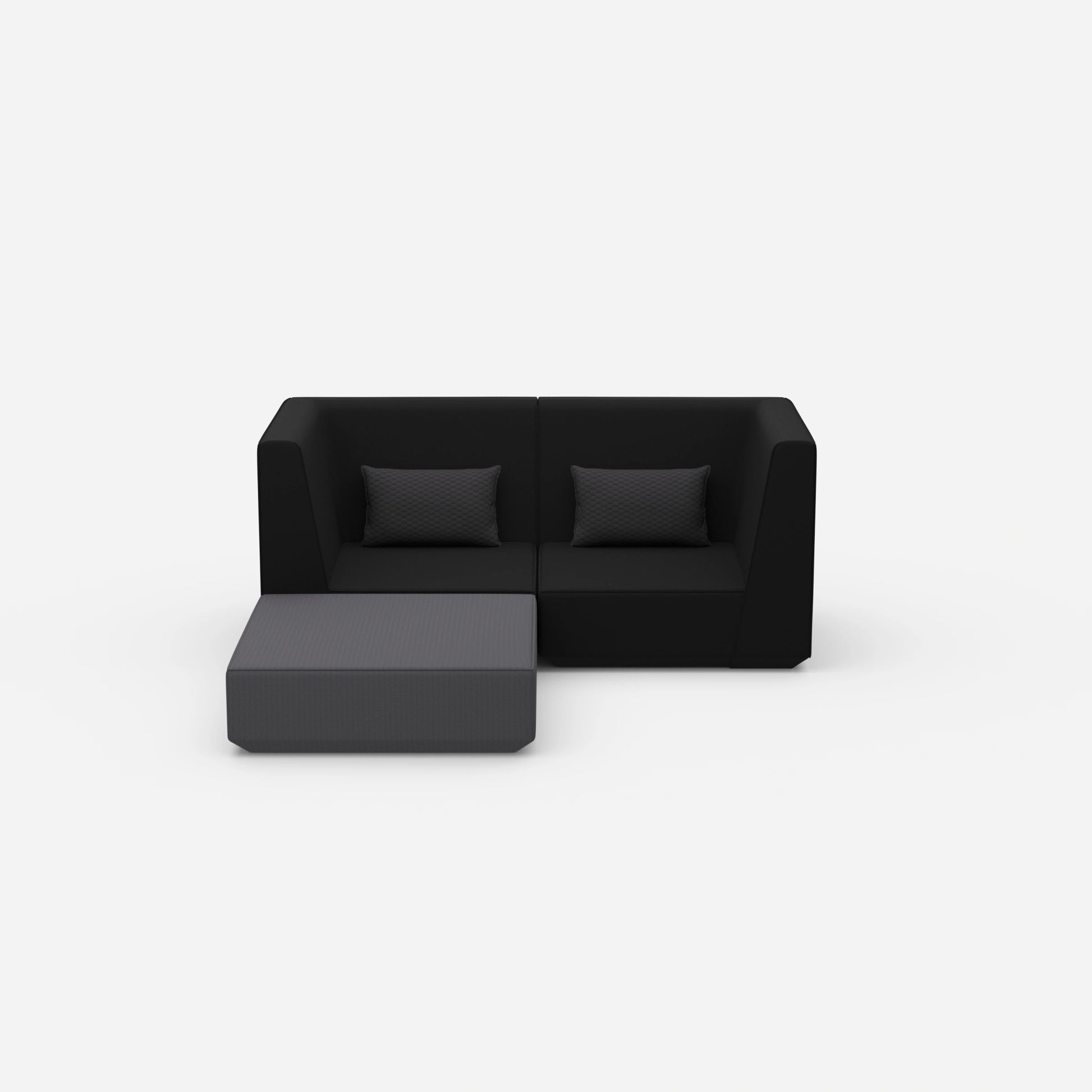 Modulares Ecksofa für kleine Räume von vorne