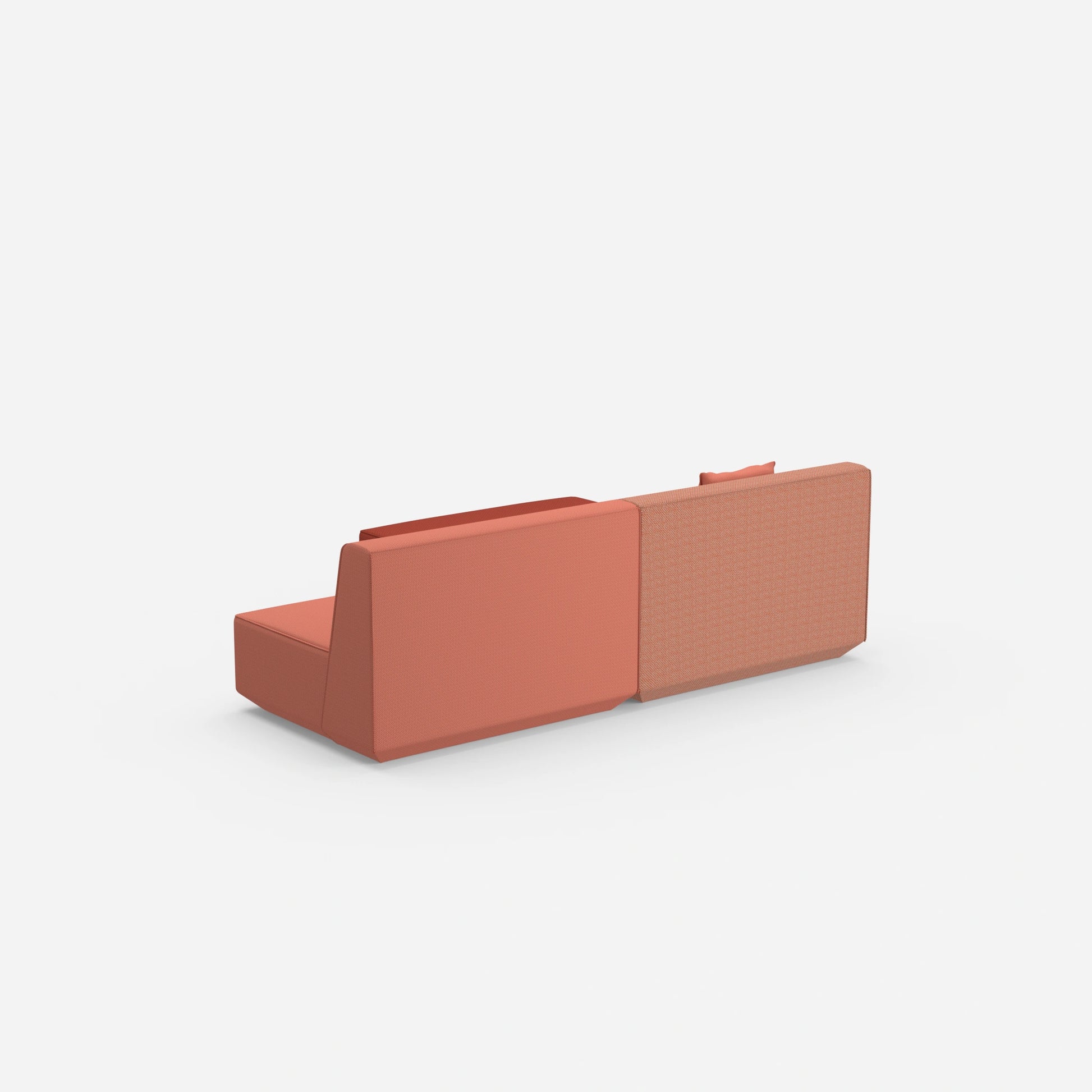 Modular corner sofa without armrest from behind