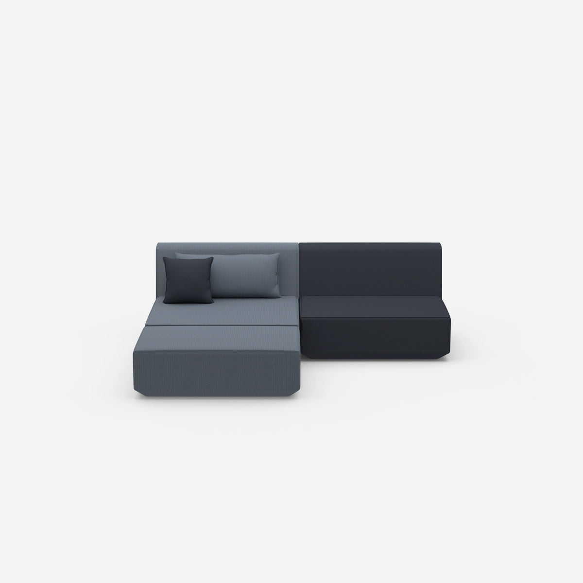 Modulares Ecksofa ohne Armlehne | platzsparend