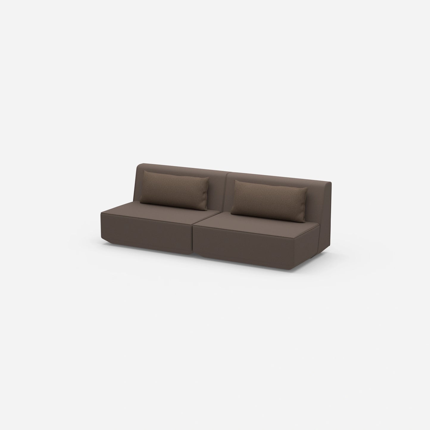 Modulares Sofa 3er in Braun von der Seite