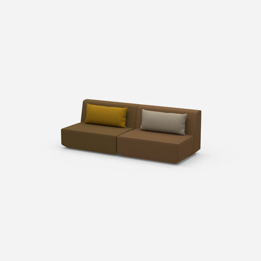 Modulares Sofa 3er in Braun von der Seite