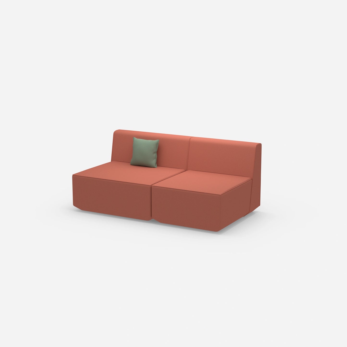 Modulares Sofa bunt 2 Personen von der Seite