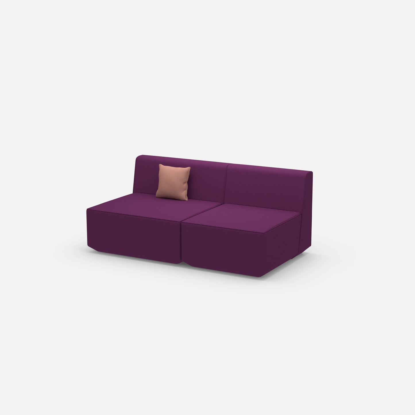 Modulares Sofa bunt 2 Personen von der Seite