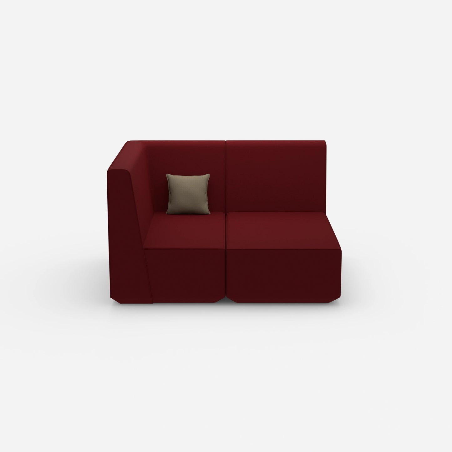 Modulares Sofa für 2 mit Ottomane von vorne
