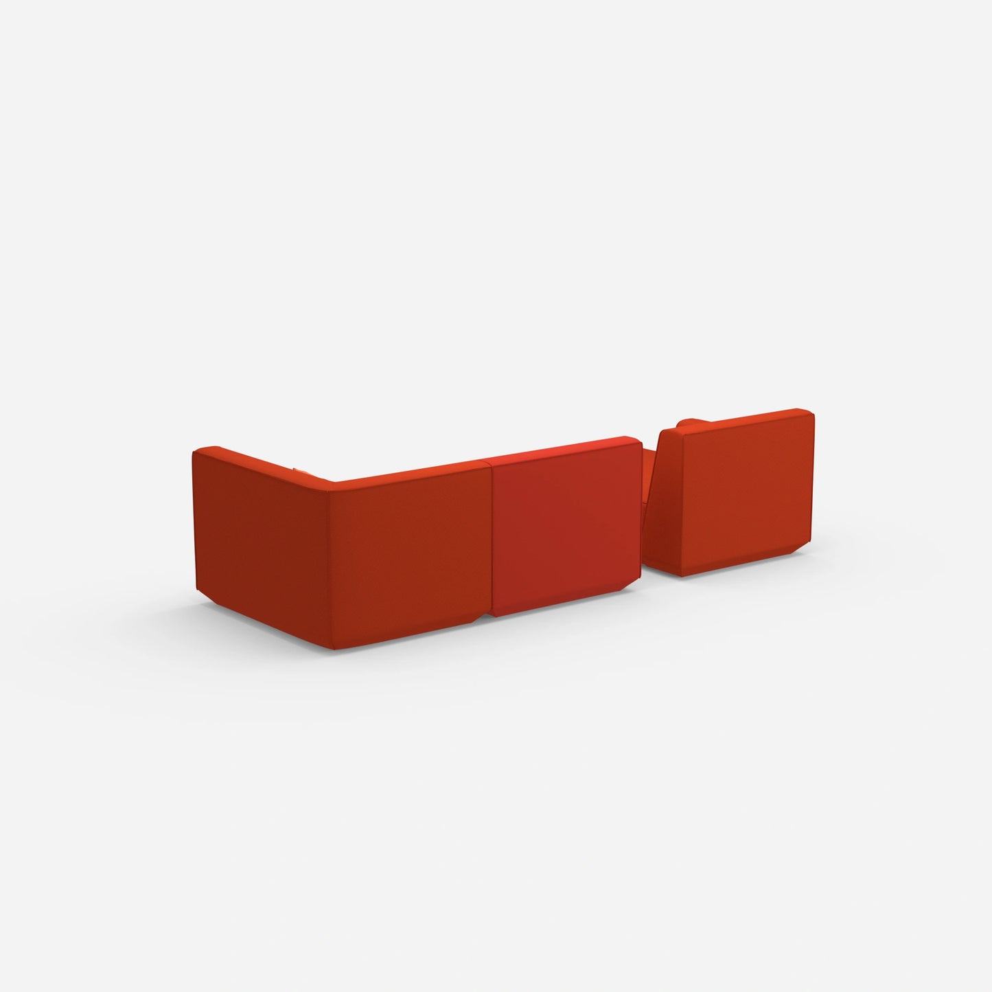 Modulares Sofa für 2 mit Ottomane von hinten