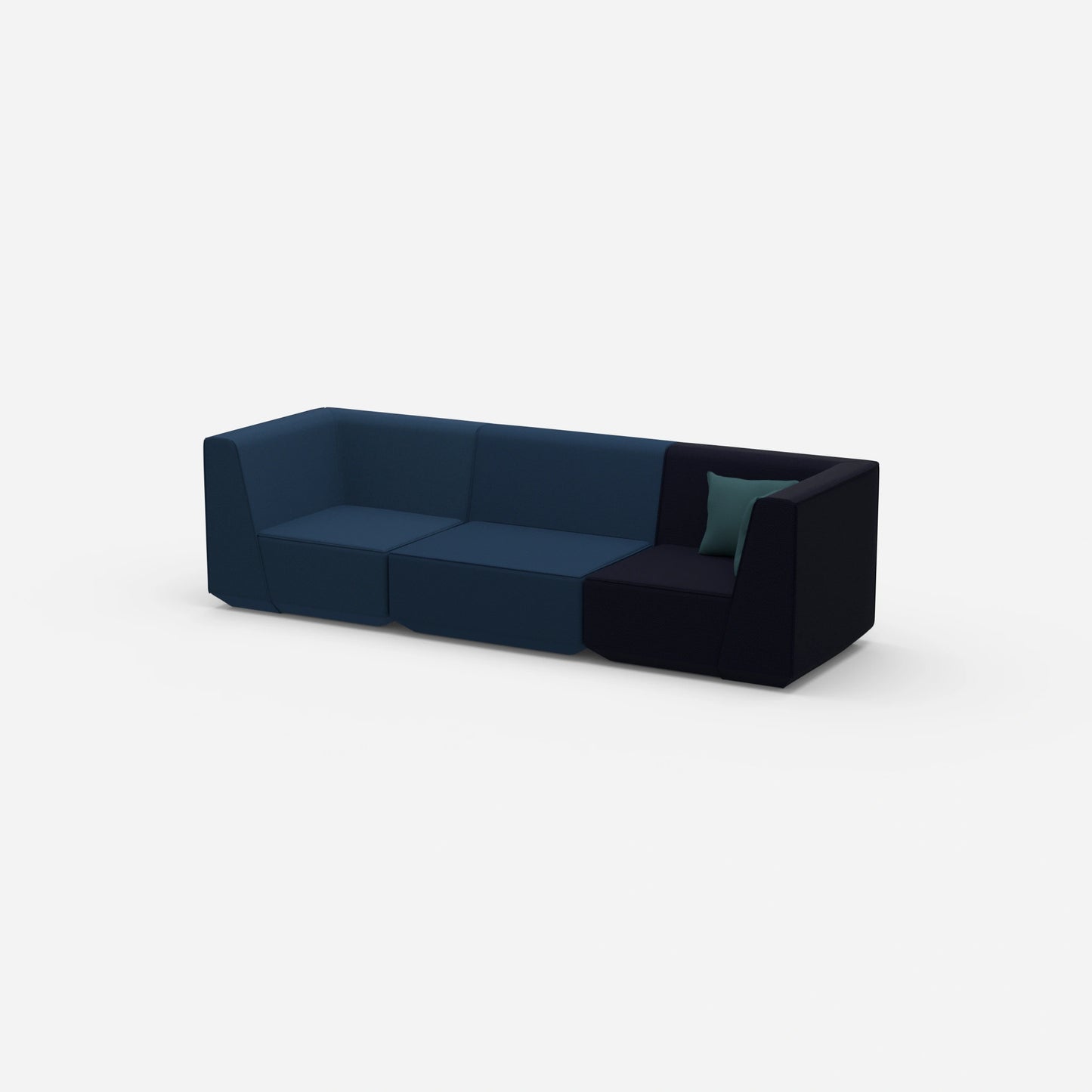 Modulares Sofa in Blau von der Seite