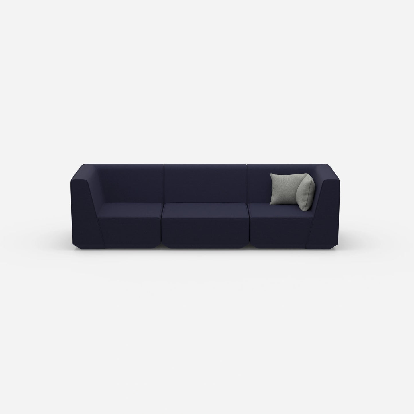 Modulares Sofa in Blau von vorne
