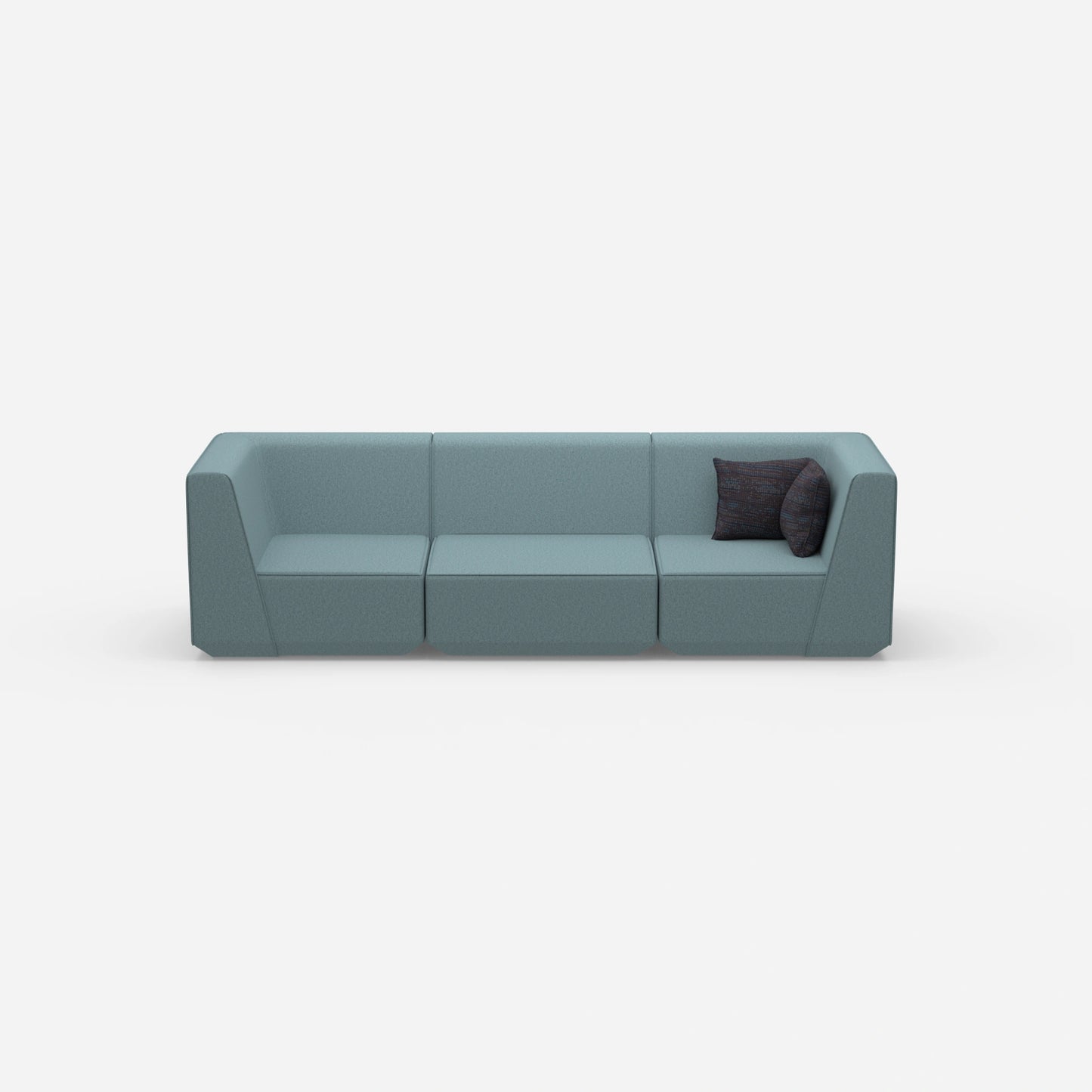 Modulares Sofa in Blau von vorne