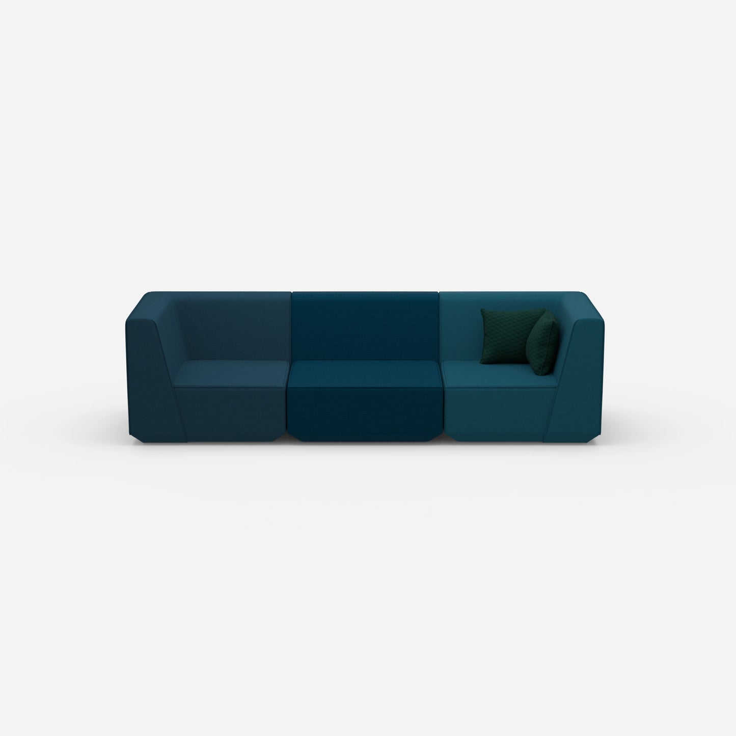 Modulares Sofa in Blau von vorne