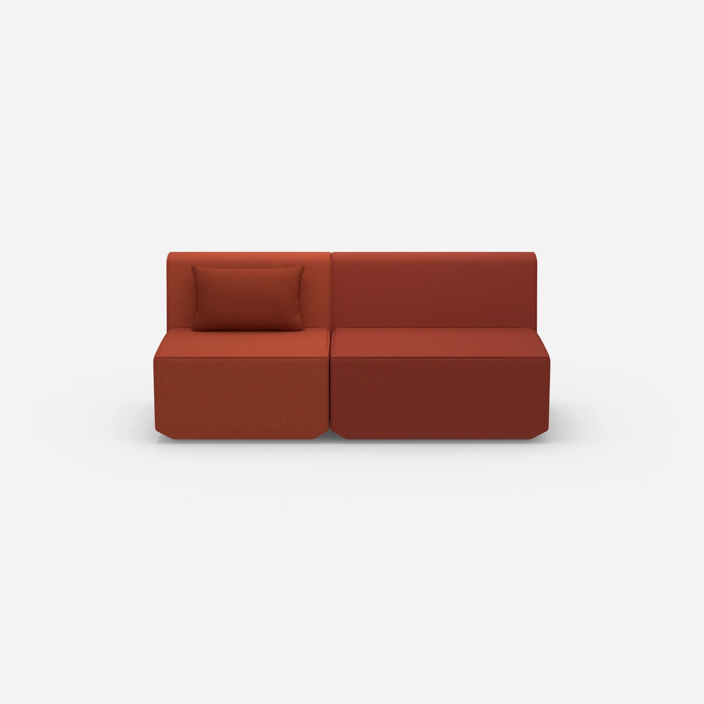 Modulares Sofa ohne Armlehne von vorne