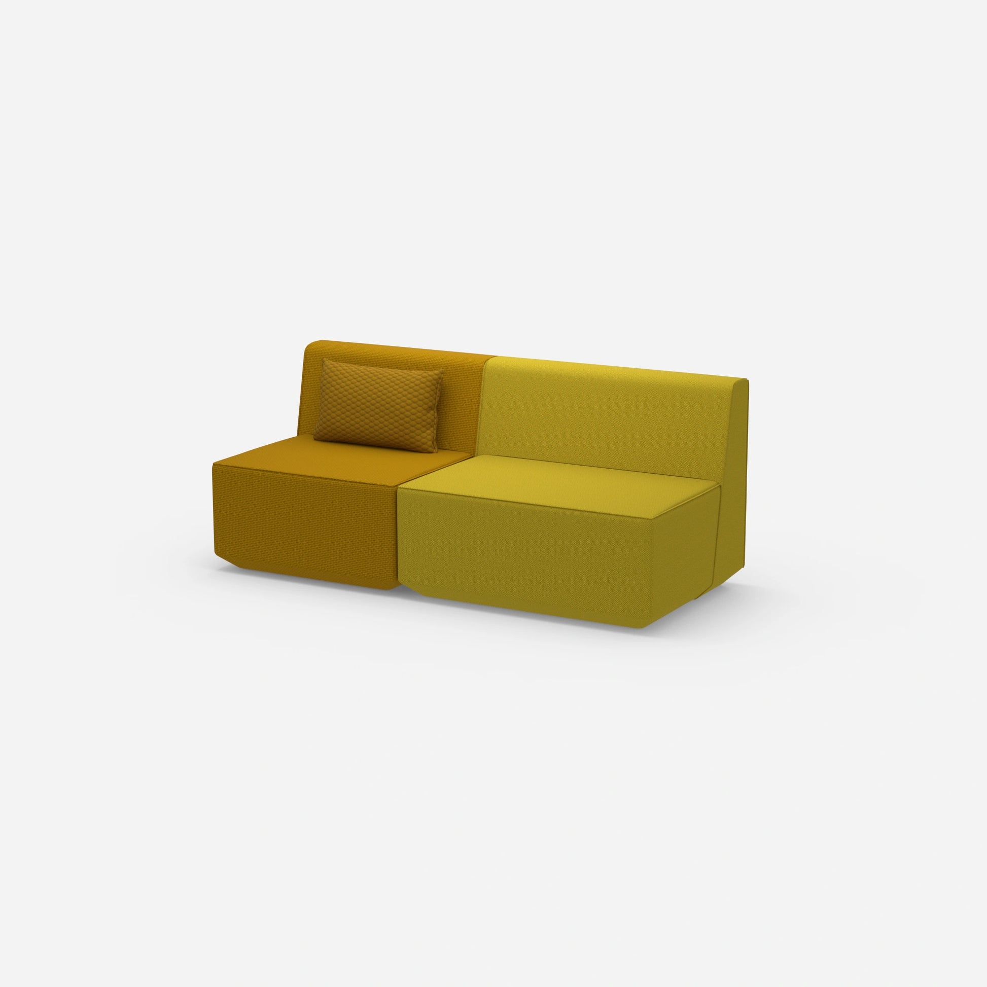 Modulares Sofa ohne Armlehne von der Seite