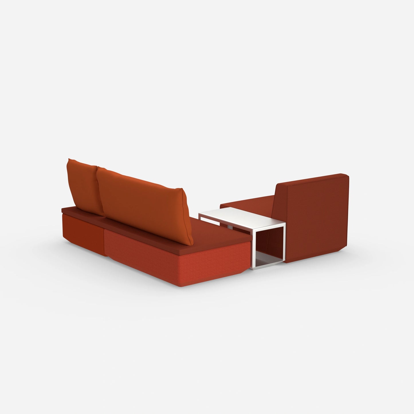 Pouf avec surmatelas derrière