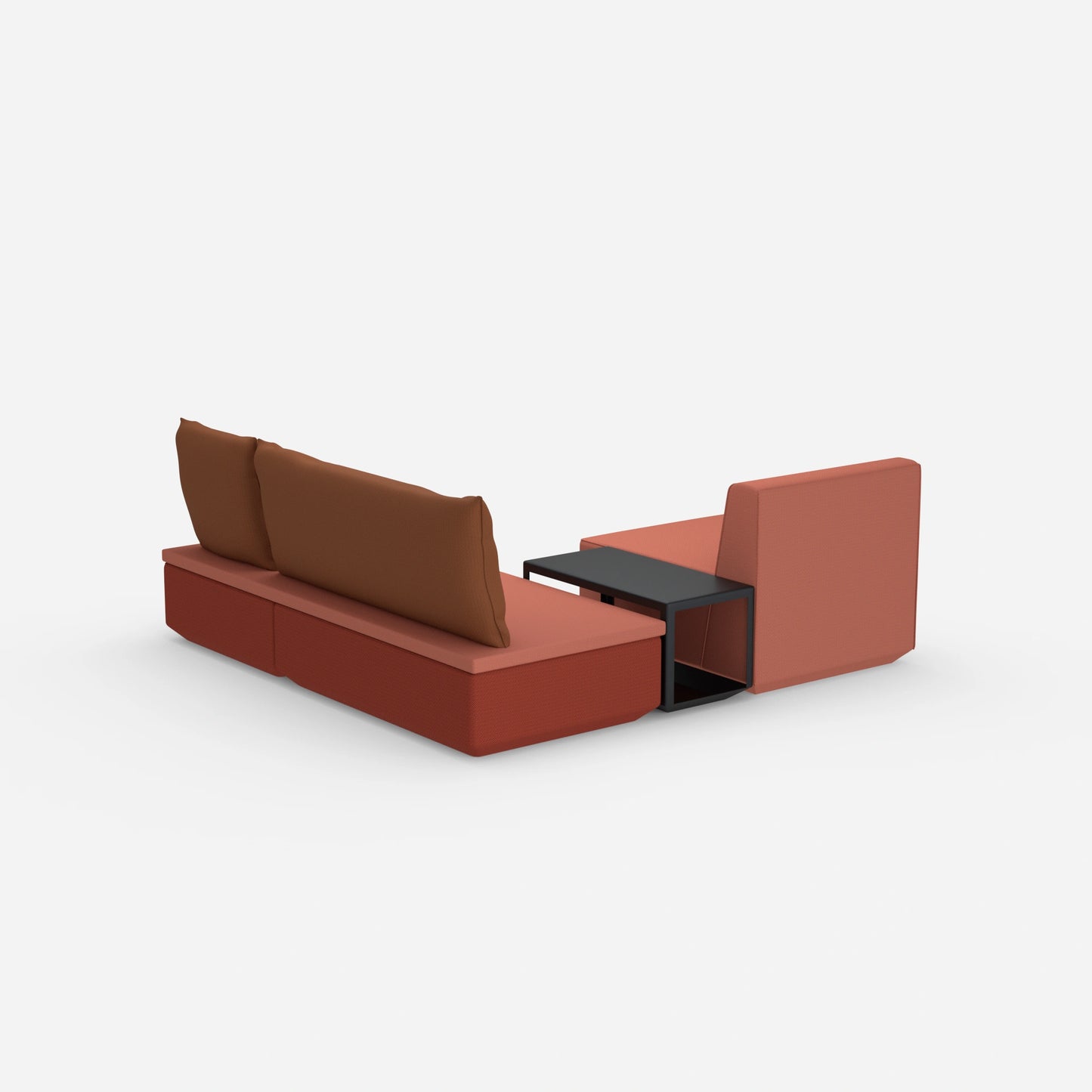 Pouf avec surmatelas derrière