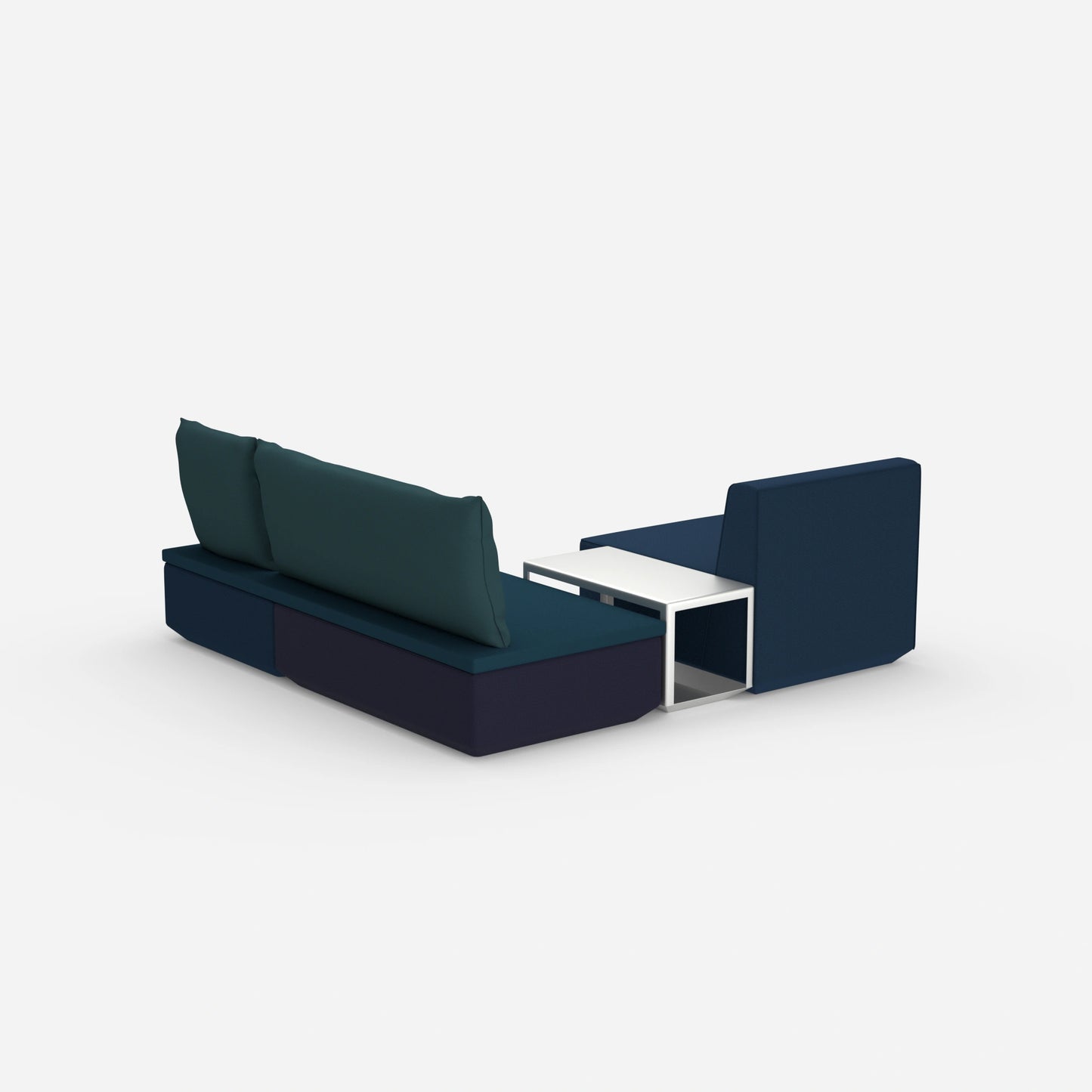 Pouf avec surmatelas derrière