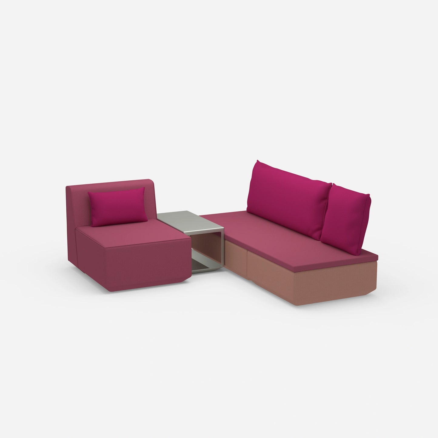 Pouf avec surmatelas côté