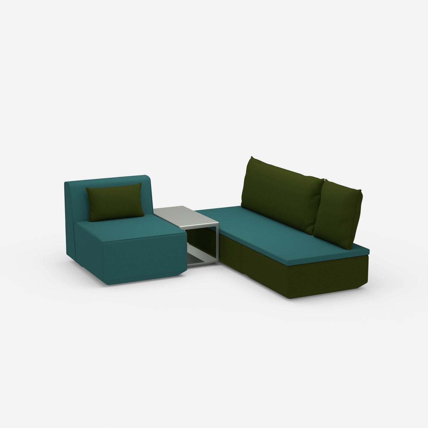 Pouf avec surmatelas côté