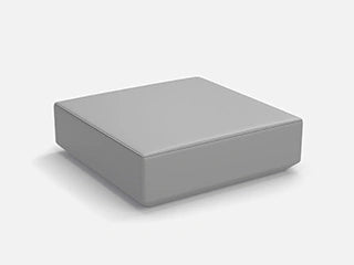 A square, gray 3D seating module from a modular sofa system on a white background.