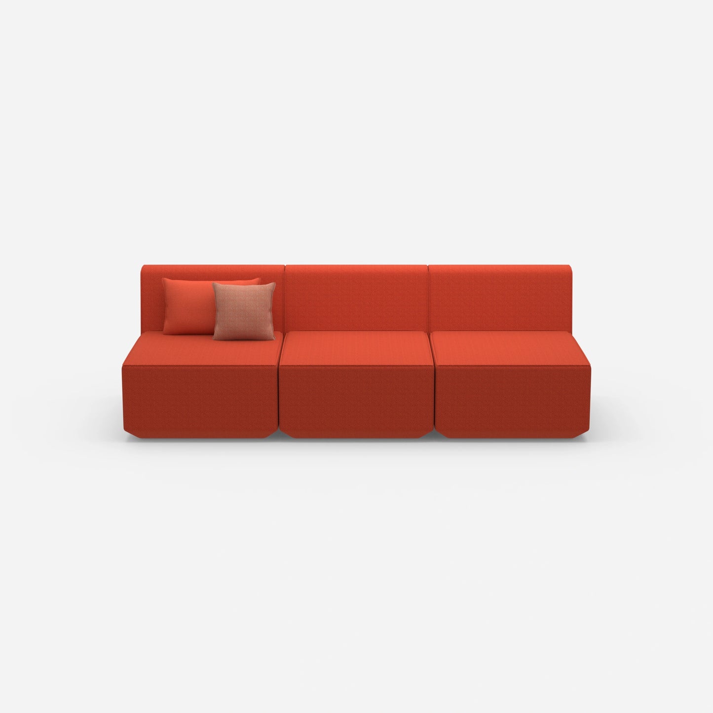 Rote 3 Sitzer Sofas von vorne