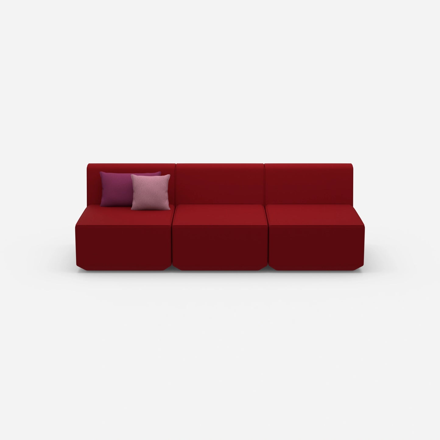 Rote 3 Sitzer Sofas von vorne