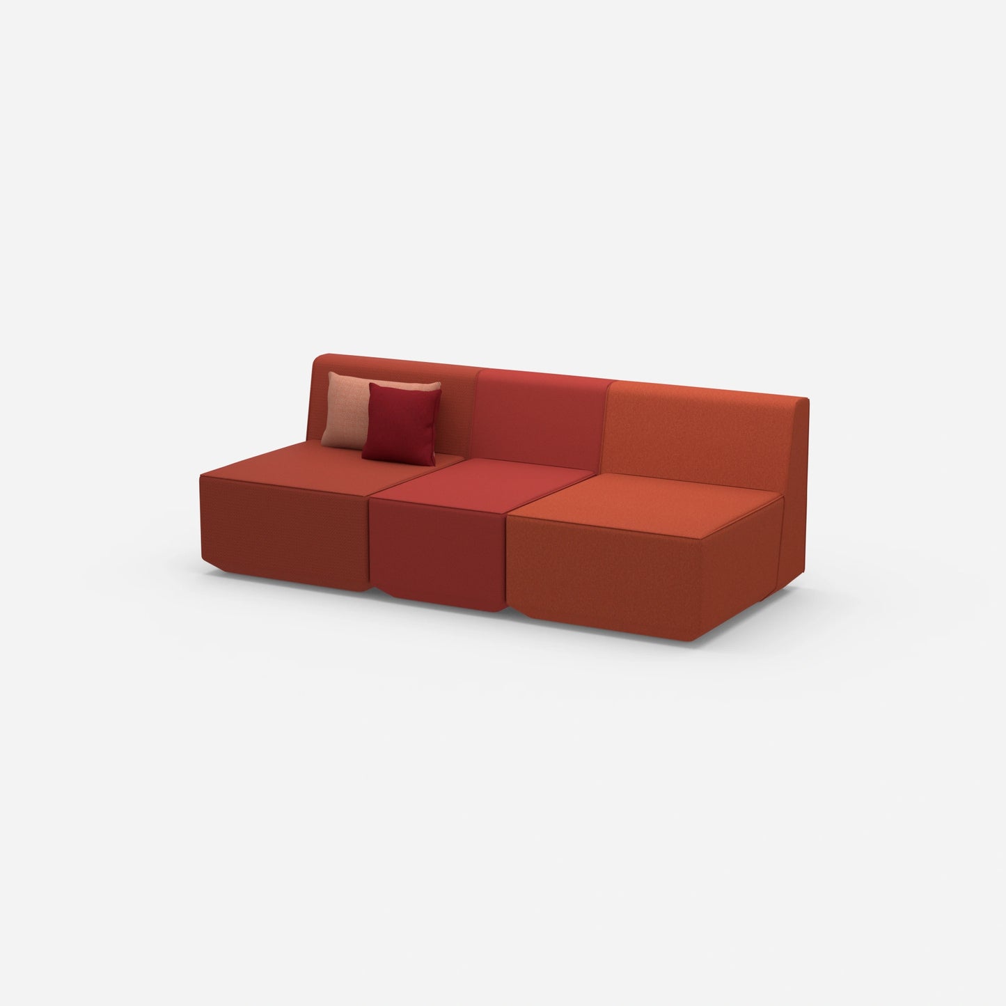 Rotes Dreisitzer Sofa von der Seite