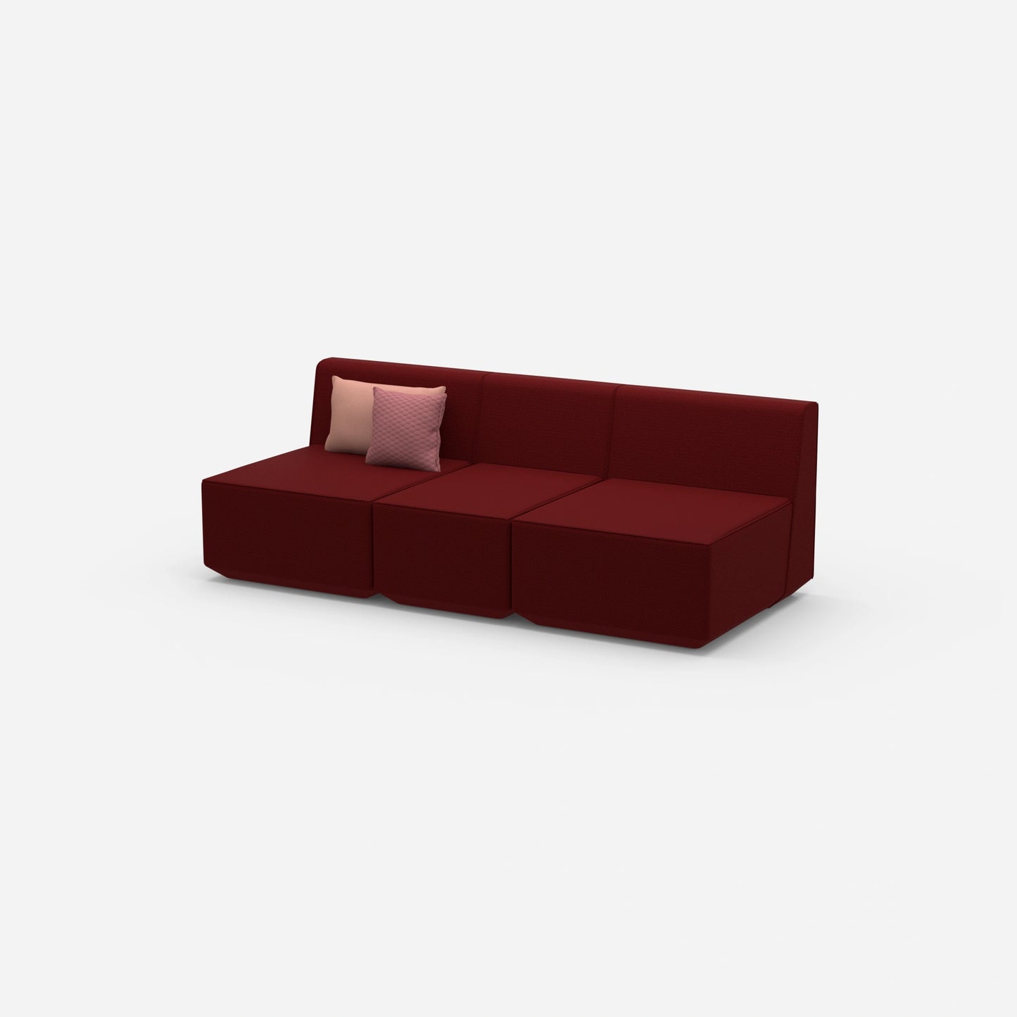 Rotes Dreisitzer Sofa von der Seite