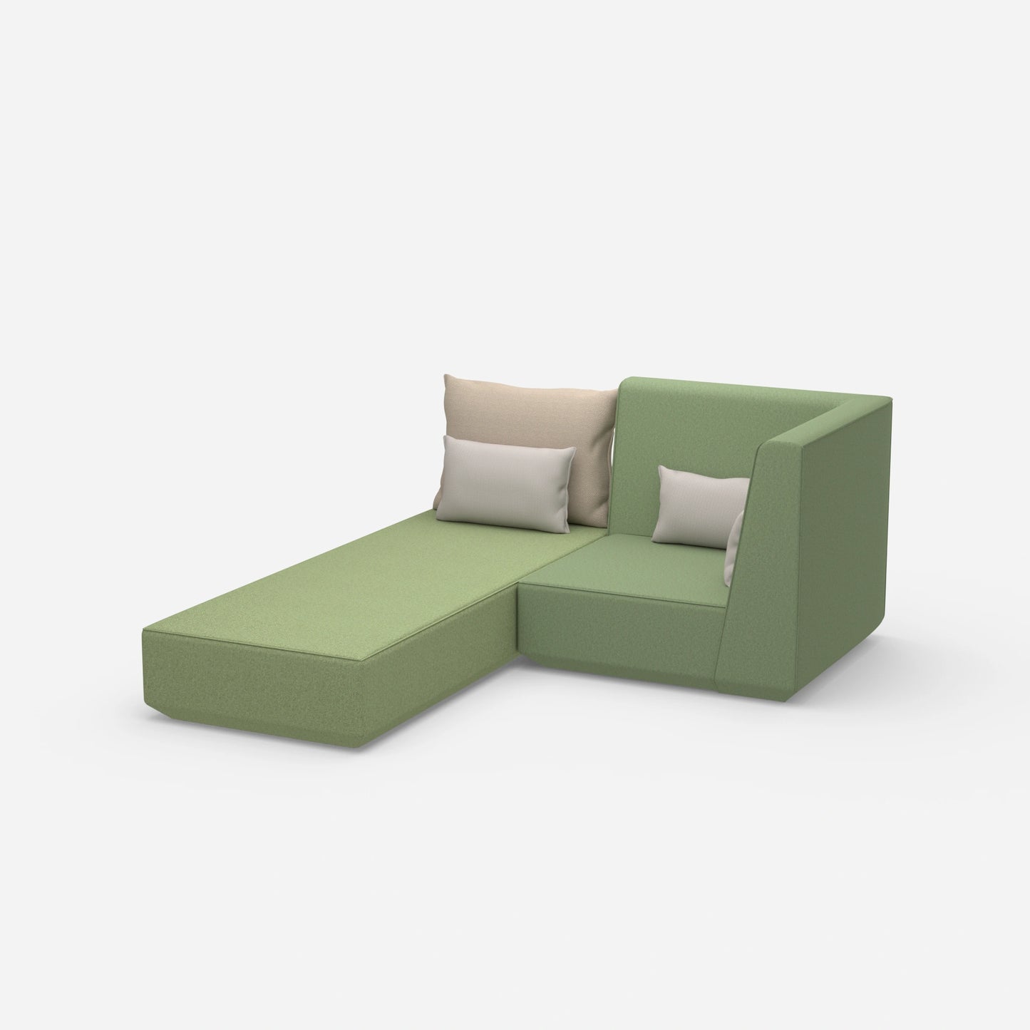 Schlafsofa mit Sessel von der Seite