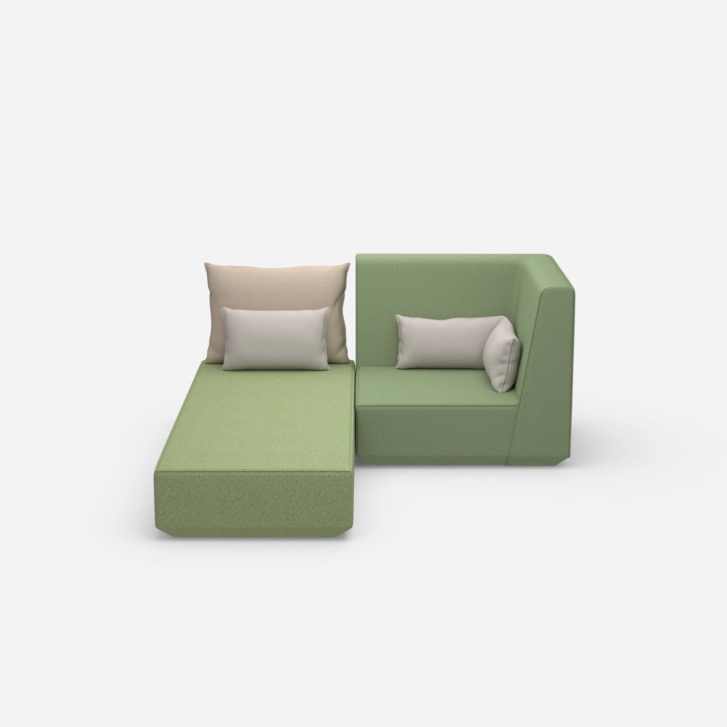 Schlafsofa mit Sessel von vorne