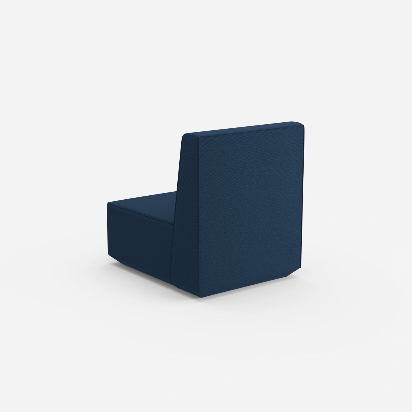 Sessel blau von hinten