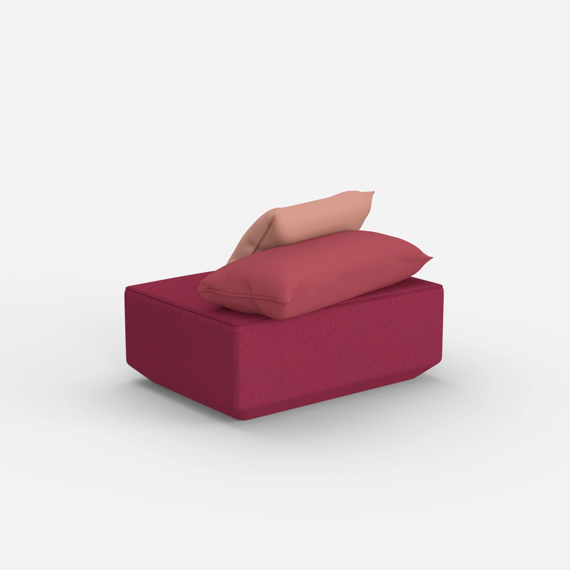 Sitzpouf in Rosa von hinten