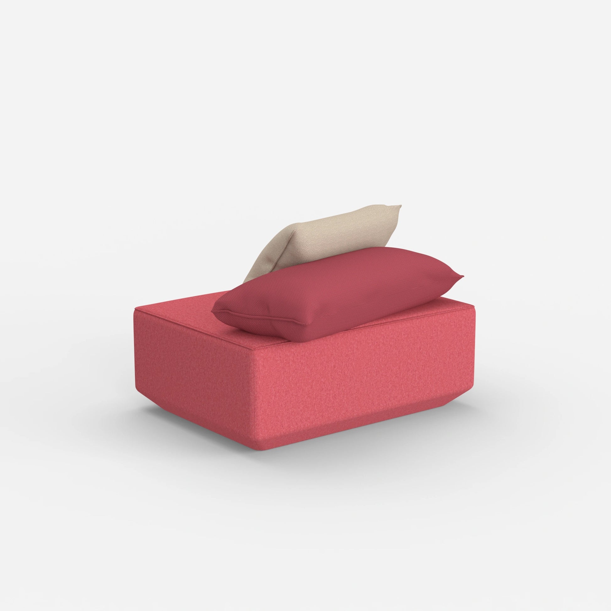 Sitzpouf in Rosa von hinten