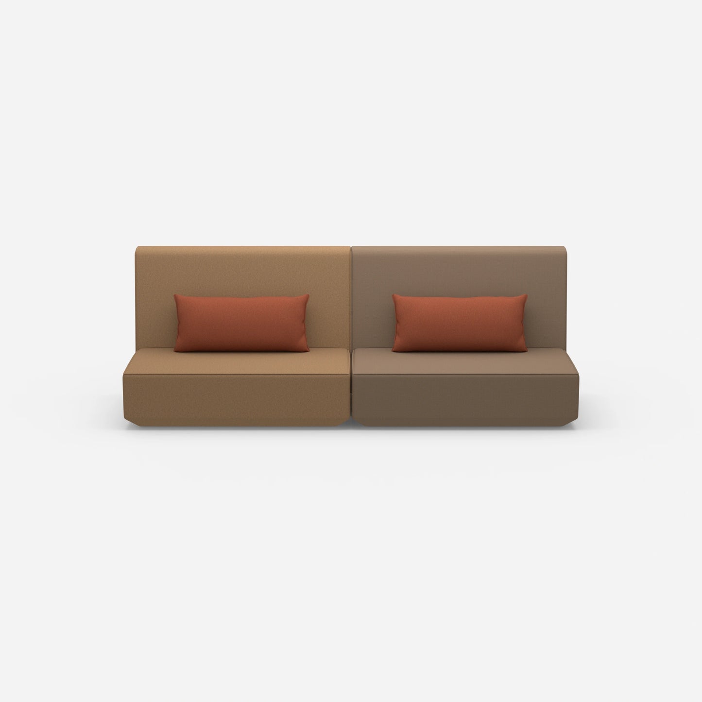 Sofa 3 Sitzer braun von vorne