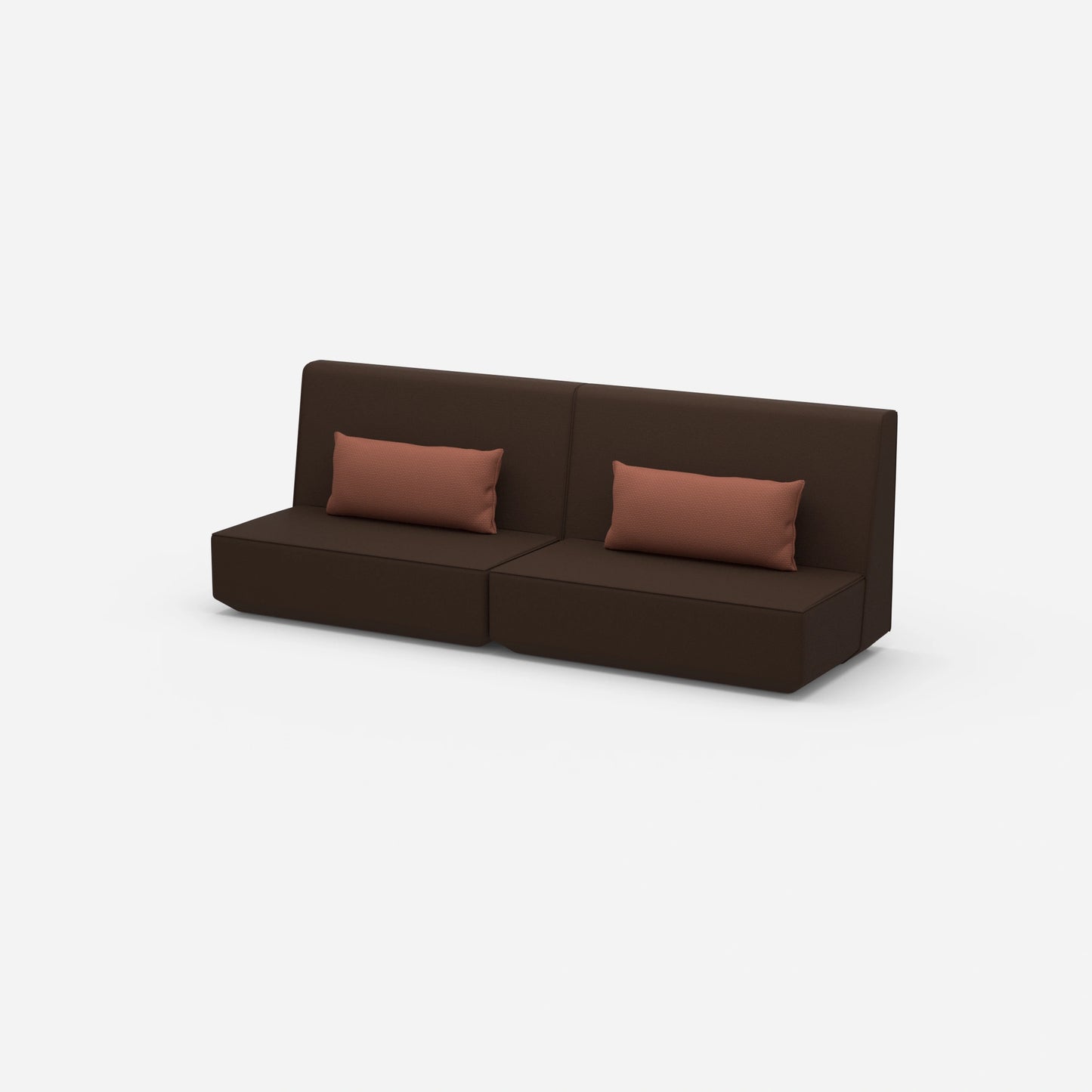 Sofa 3 Sitzer braun von der Seite