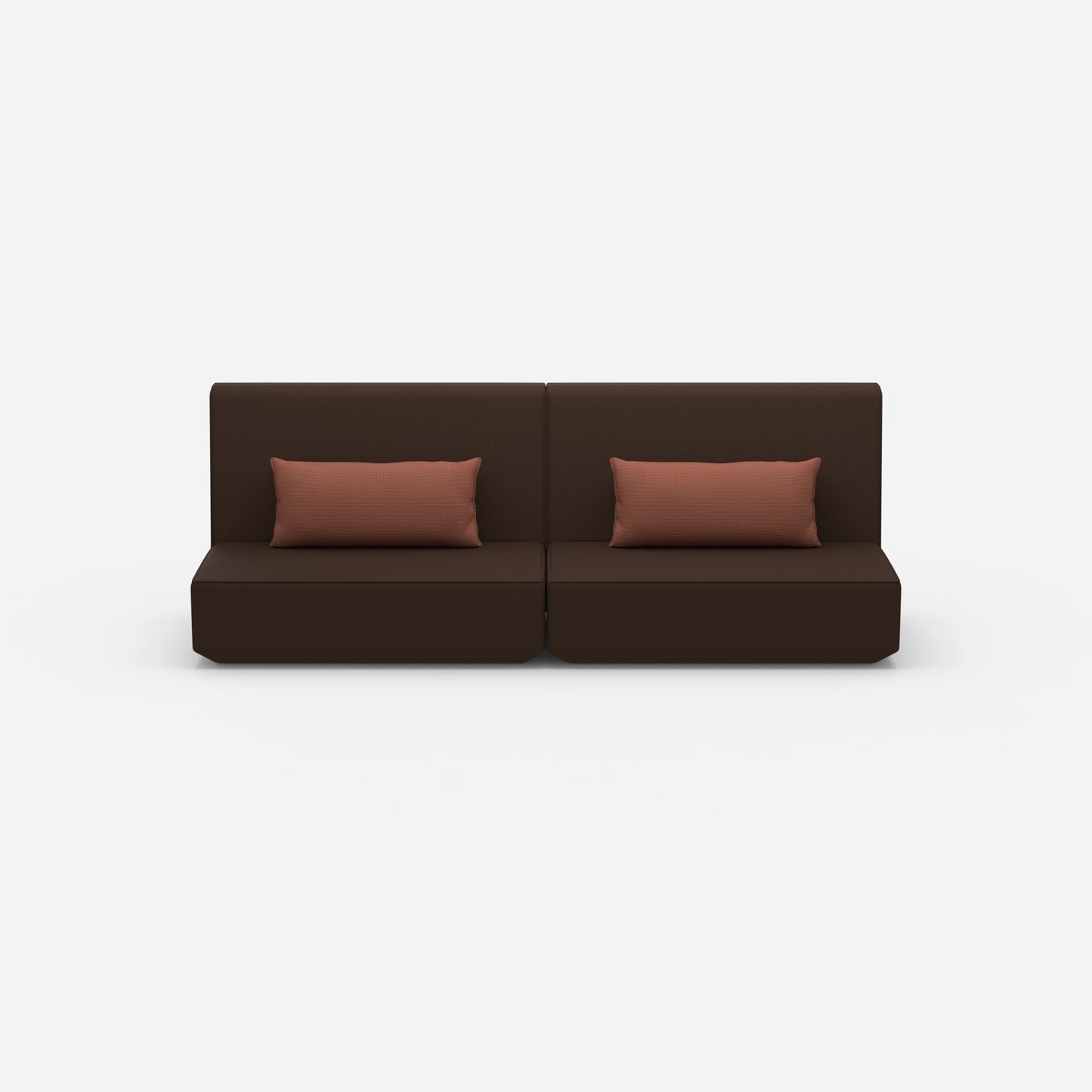 Sofa 3 Sitzer braun von vorne