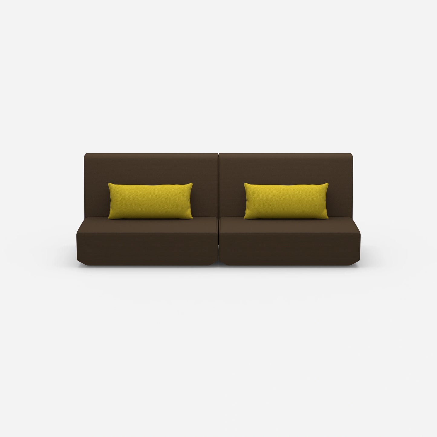 Sofa 3 Sitzer braun von vorne