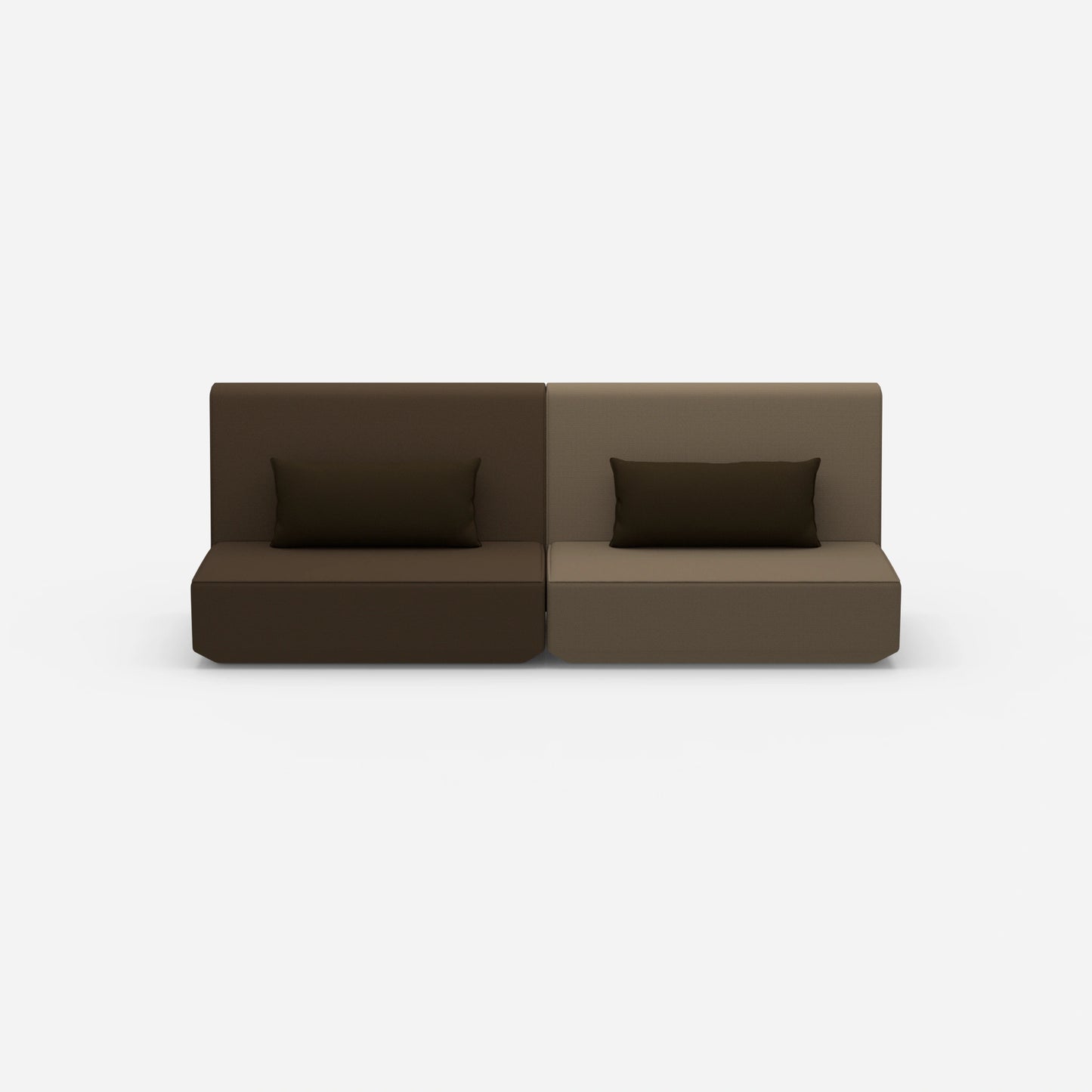 Sofa 3 Sitzer braun von vorne