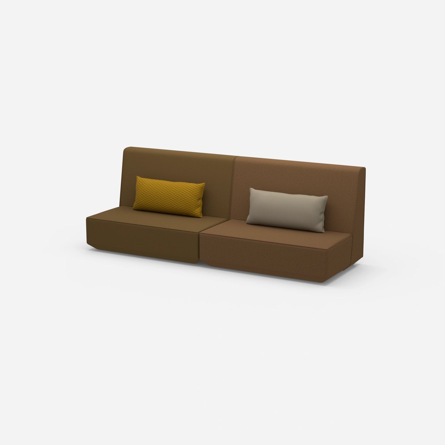 Sofa 3 Sitzer braun von der Seite