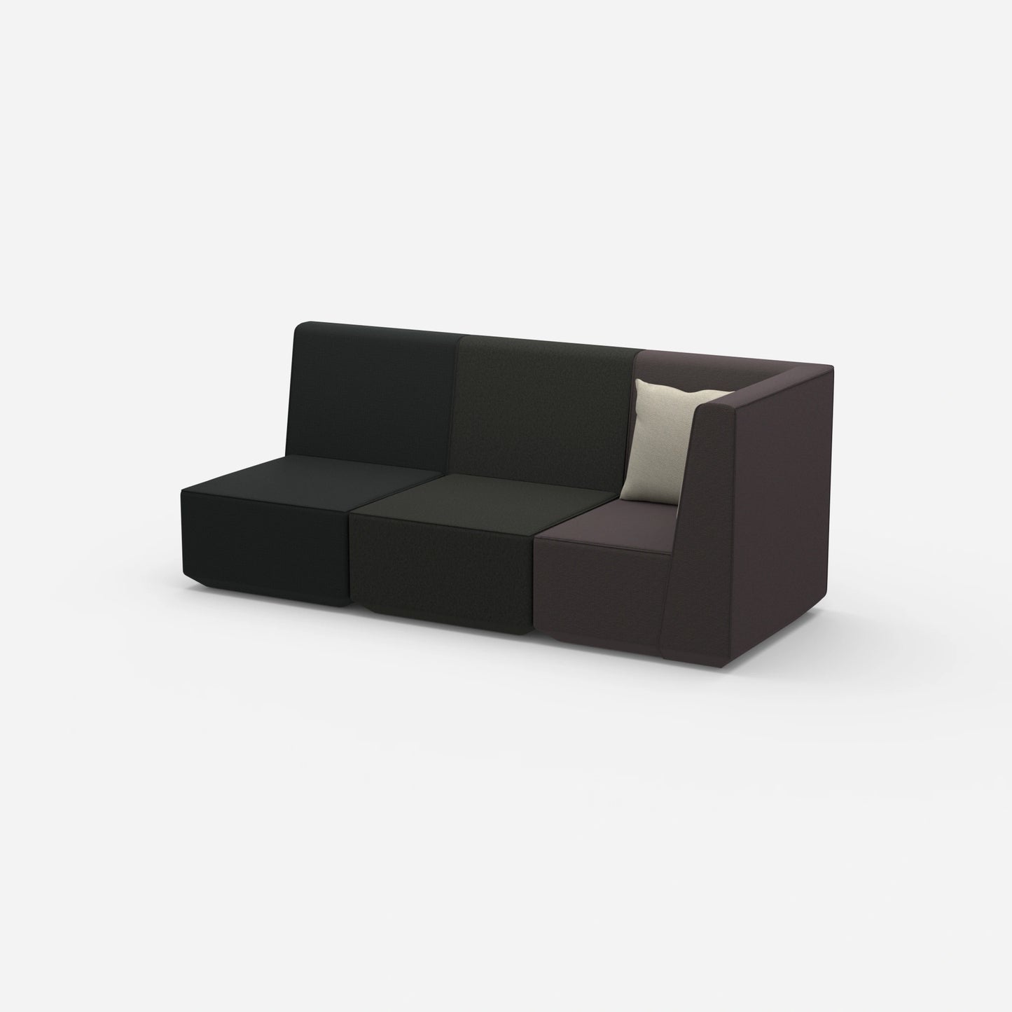 Sofa 3 Sitzer mit hoher Rückenlehne von der Seite