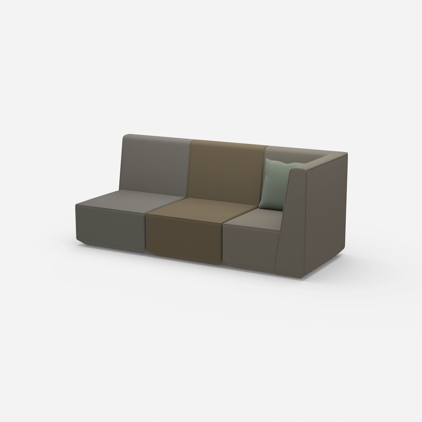 Sofa 3 Sitzer mit hoher Rückenlehne von der Seite