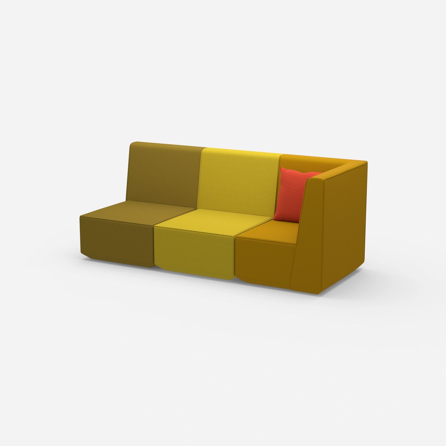 Sofa 3 Sitzer mit hoher Rückenlehne von der Seite