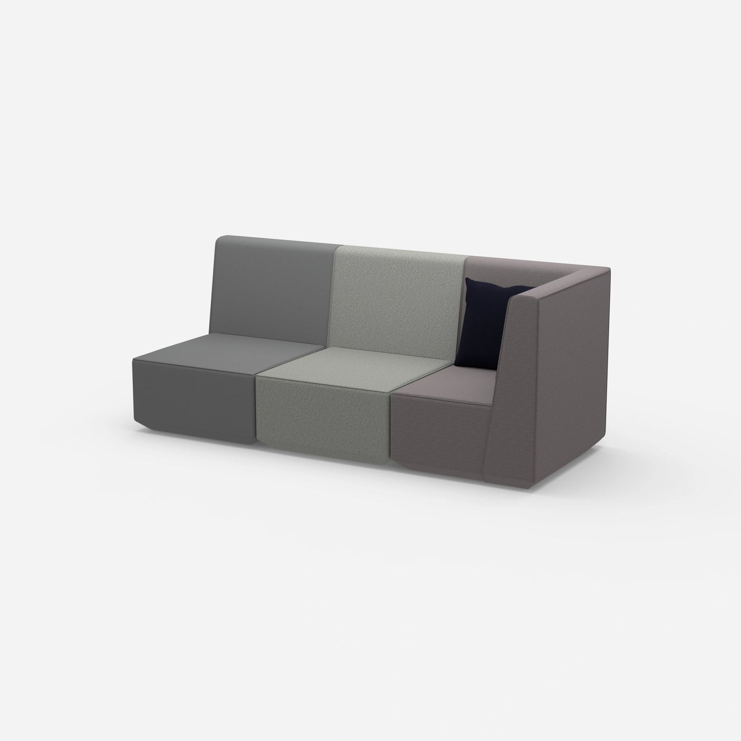 Sofa 3 Sitzer mit hoher Rückenlehne von der Seite