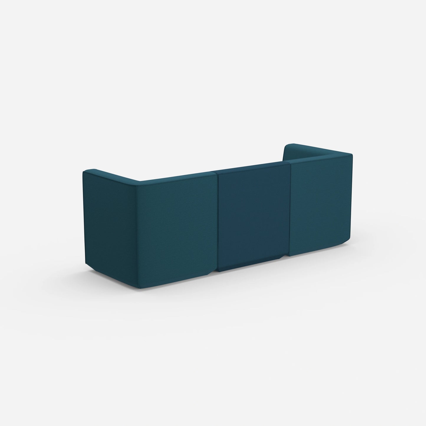 Sofa blau für 3 Personen von hinten