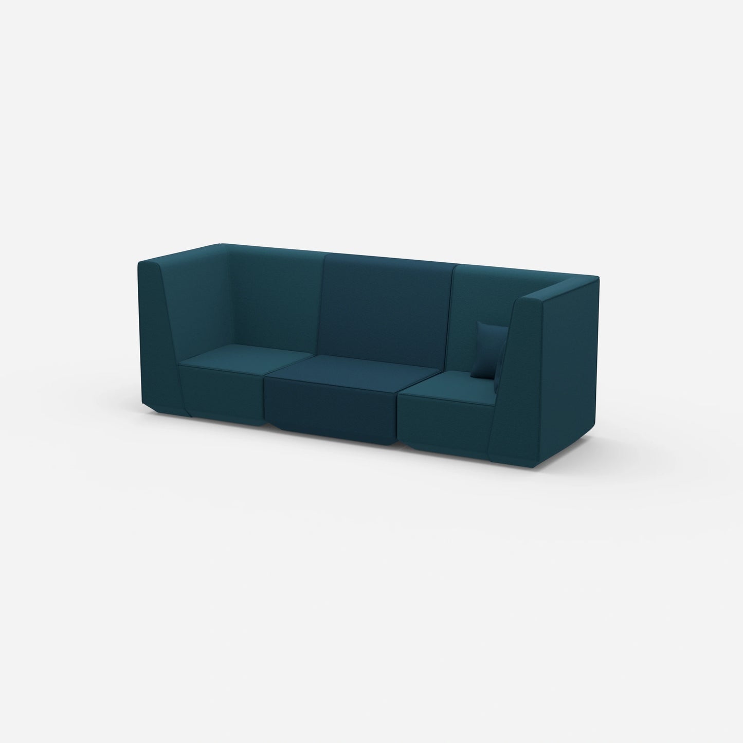Sofa blau für 3 Personen von der Seite