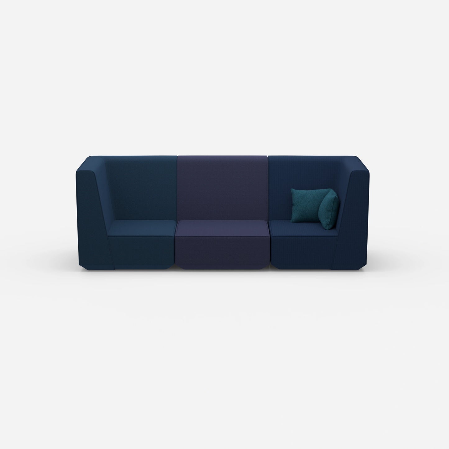 Sofa blau für 3 Personen von vorne