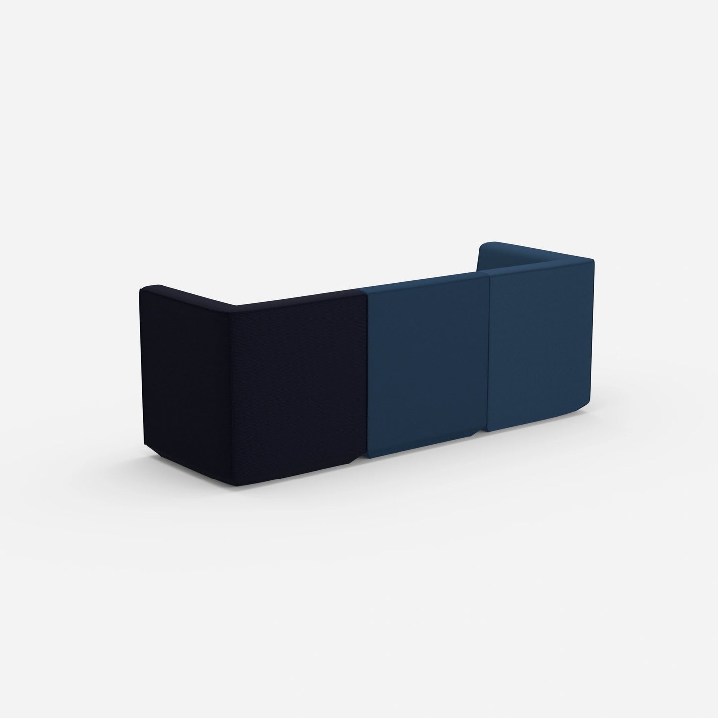 Sofa blau für 3 Personen von hinten