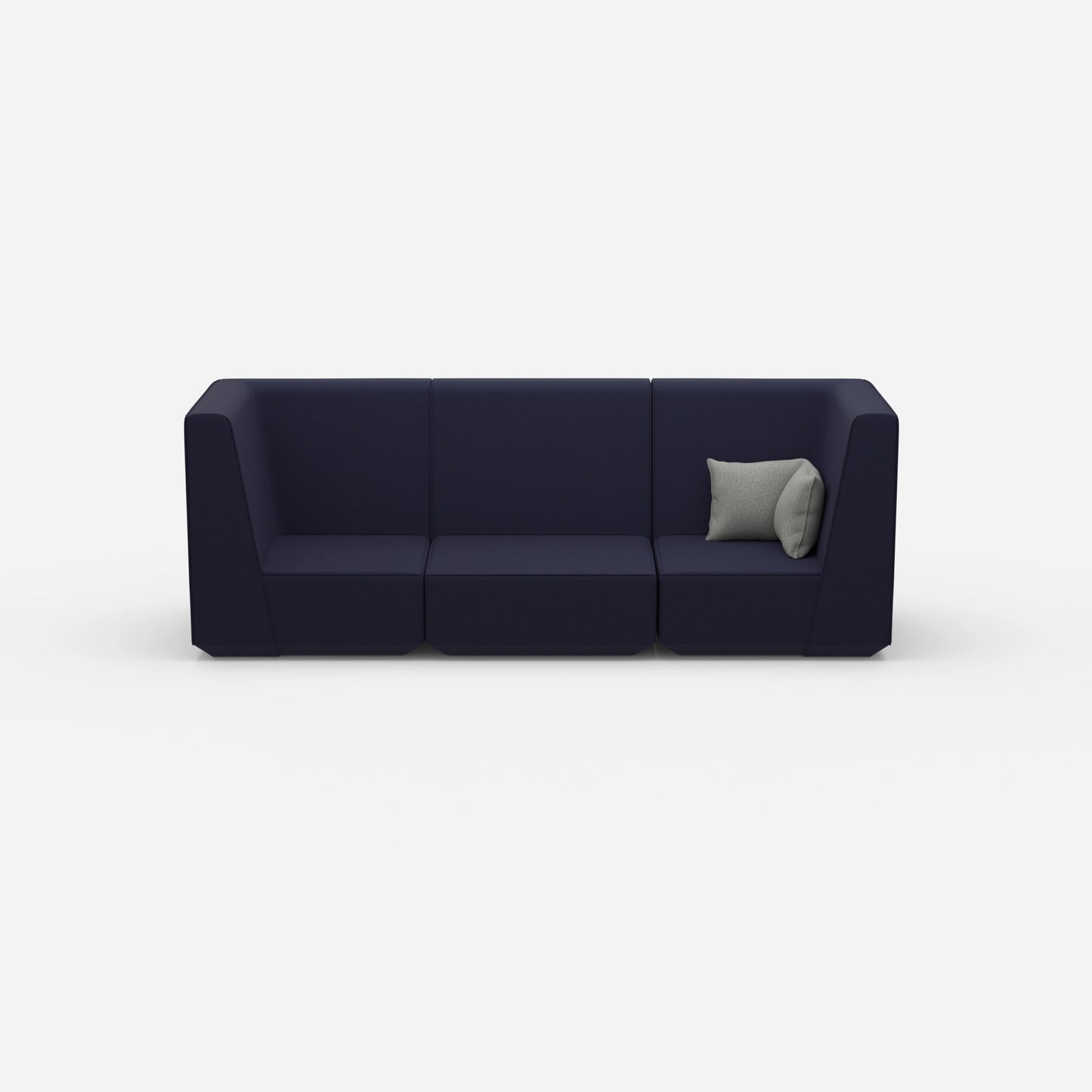 Sofa blau für 3 Personen von vorne