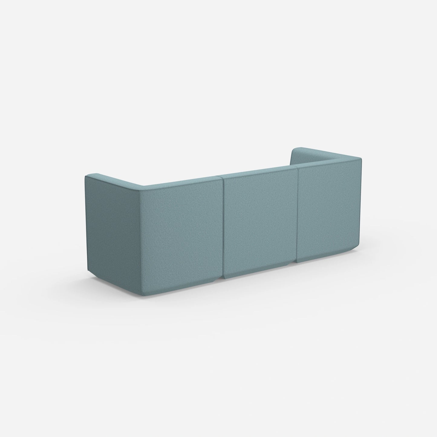 Sofa blau für 3 Personen von hinten