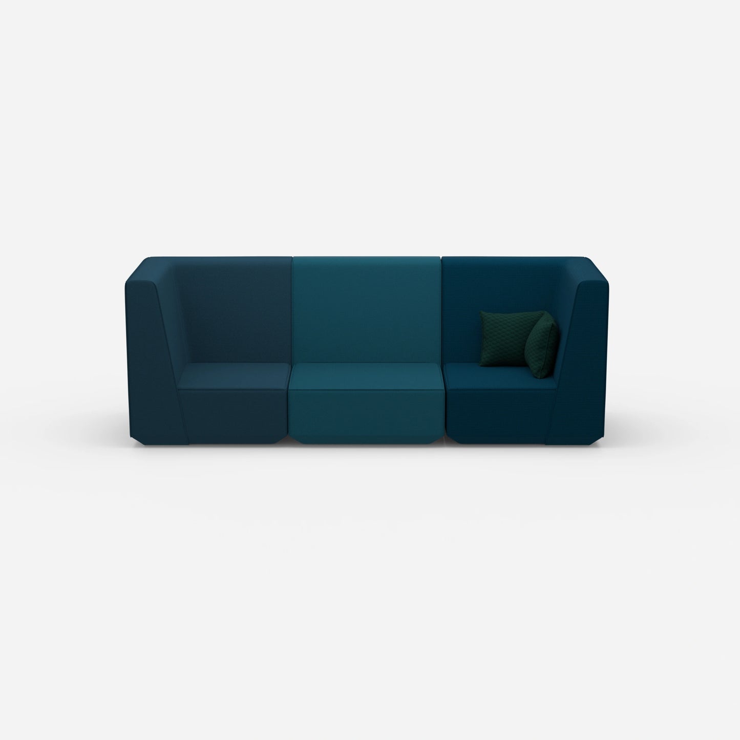 Sofa blau für 3 Personen von vorne