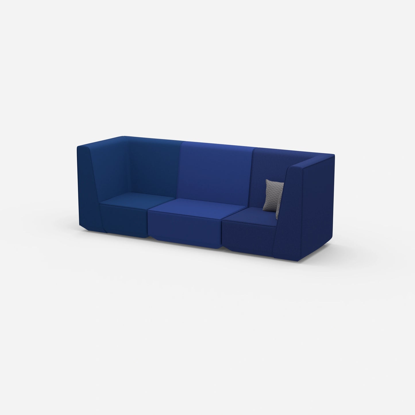 Sofa blau für 3 Personen von der Seite