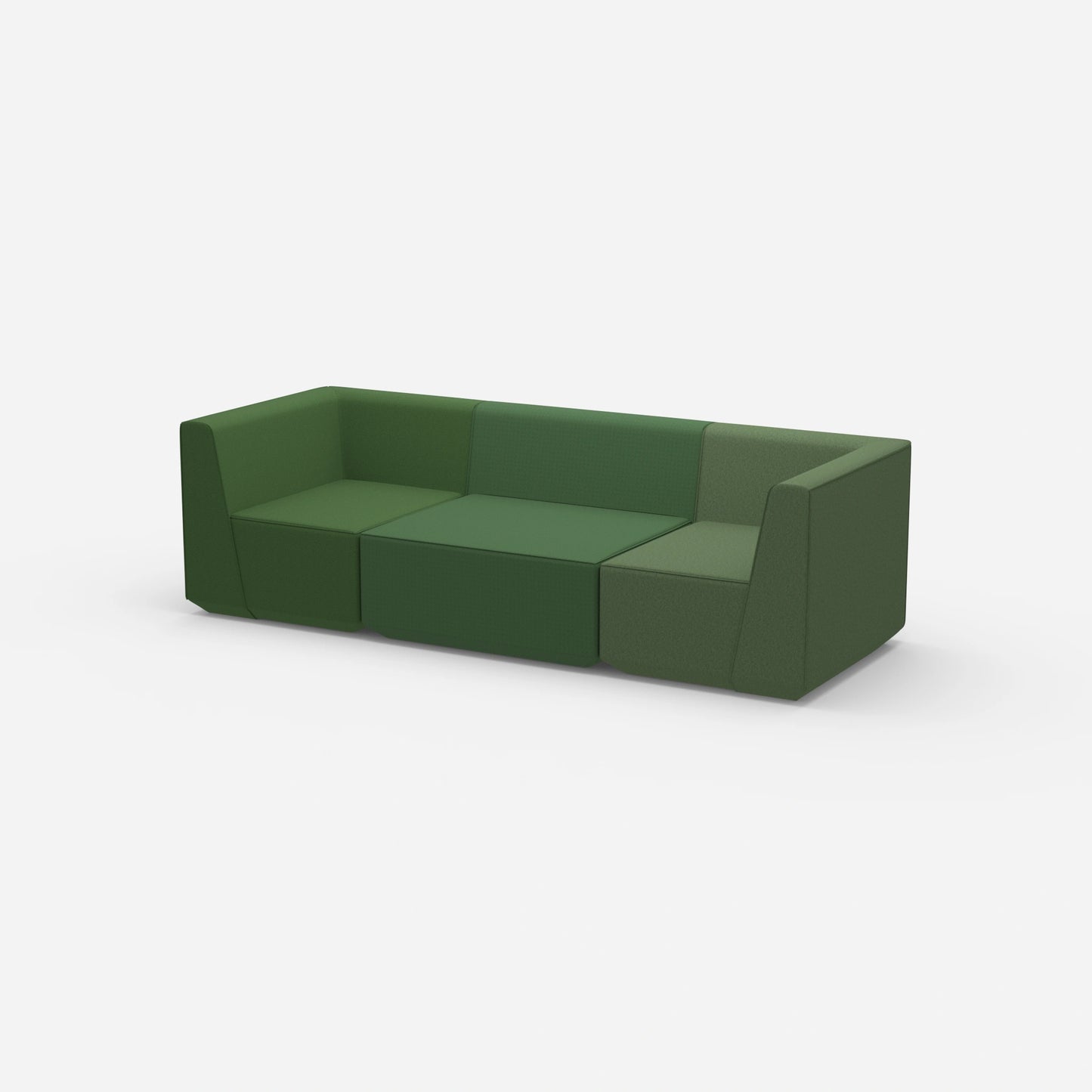 Sofa Dreisitzer grün von der Seite